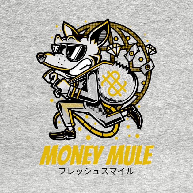 Money Mule Thief Funny Cartoon Characters by BradleyHeal